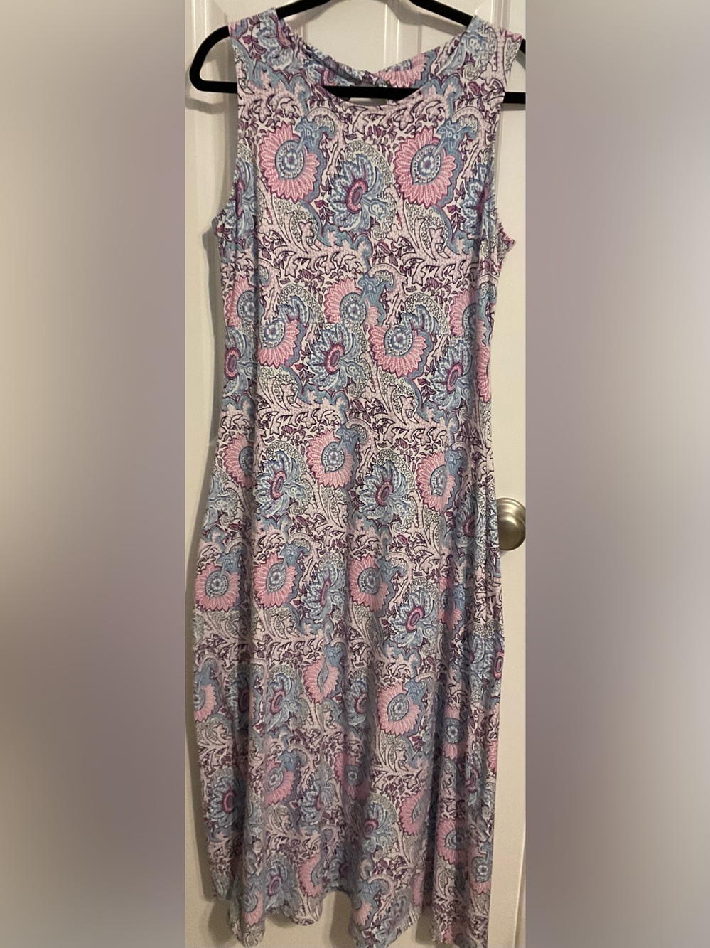 Talbots Pink & Blue Paisley Maxi Skirt